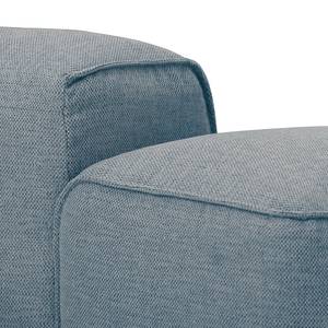 Ecksofa HUDSON mit XL-Longchair Webstoff Saia: Denim - Longchair davorstehend rechts