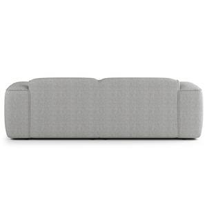 Ecksofa HUDSON mit XL-Longchair Webstoff Saia: Hellgrau - Longchair davorstehend rechts