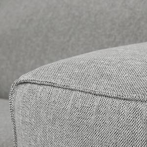 Ecksofa HUDSON mit XL-Longchair Webstoff Saia: Hellgrau - Longchair davorstehend rechts