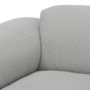 Ecksofa HUDSON mit XL-Longchair Webstoff Saia: Hellgrau - Longchair davorstehend rechts