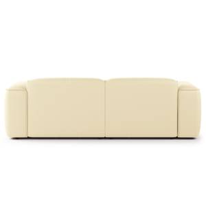 Ecksofa HUDSON mit XL-Longchair Echtleder Neka: Creme - Longchair davorstehend links