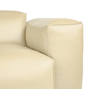 Ecksofa HUDSON mit XL-Longchair Echtleder Neka: Creme - Longchair davorstehend links