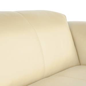 Hoekbank HUDSON met XL-chaise longue Echt leer Neka: Crèmekleurig - Longchair vooraanzicht links