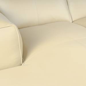 Ecksofa HUDSON mit XL-Longchair Echtleder Neka: Creme - Longchair davorstehend links