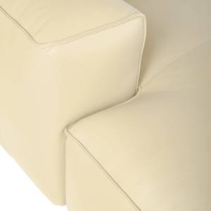 Ecksofa HUDSON mit XL-Longchair Echtleder Neka: Creme - Longchair davorstehend links