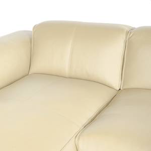 Hoekbank HUDSON met XL-chaise longue Echt leer Neka: Crèmekleurig - Longchair vooraanzicht links