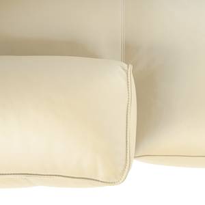 Ecksofa HUDSON mit XL-Longchair Echtleder Neka: Creme - Longchair davorstehend links