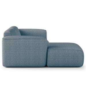 Divano con chaise longue XL HUDSON Tessuto Saia: blu jeans - Longchair preimpostata a sinistra