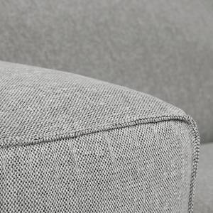 Ecksofa HUDSON mit XL-Longchair Webstoff Saia: Hellgrau - Longchair davorstehend links