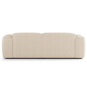 Ecksofa HUDSON mit XL-Longchair Webstoff Saia: Beige - Longchair davorstehend rechts