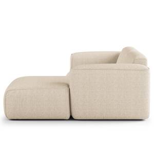 Divano con chaise longue XL HUDSON Tessuto Saia: beige - Longchair preimpostata a destra