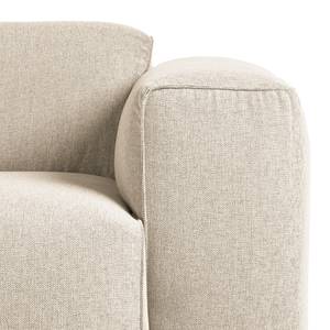 Ecksofa HUDSON mit XL-Longchair Webstoff Saia: Beige - Longchair davorstehend rechts