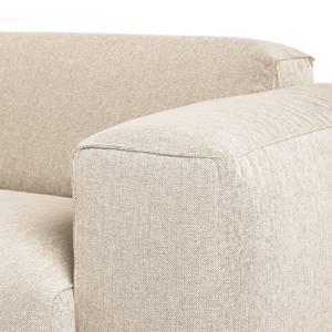 Ecksofa HUDSON mit XL-Longchair Webstoff Saia: Beige - Longchair davorstehend rechts