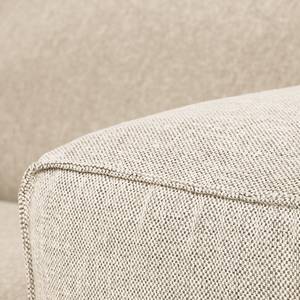 Ecksofa HUDSON mit XL-Longchair Webstoff Saia: Beige - Longchair davorstehend rechts