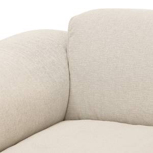 Ecksofa HUDSON mit XL-Longchair Webstoff Saia: Beige - Longchair davorstehend rechts