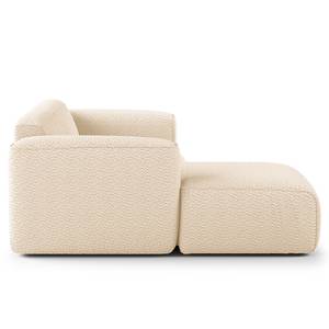 Divano con chaise longue XL HUDSON Bouclé Tessuto Bony: beige - Longchair preimpostata a sinistra