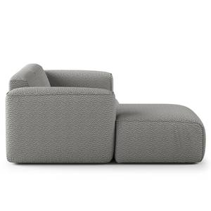 Hoekbank HUDSON met XL-chaise longue Bouclé Stof Bony: Grijs - Longchair vooraanzicht links