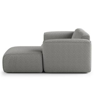 Hoekbank HUDSON met XL-chaise longue Bouclé Stof Bony: Grijs - Longchair vooraanzicht rechts