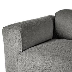 Divano con chaise longue XL HUDSON Bouclé Tessuto Bony: grigio - Longchair preimpostata a destra