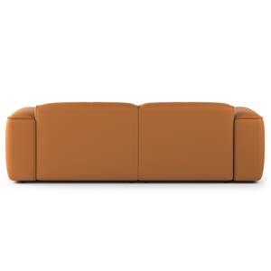 Ecksofa HUDSON mit XL-Longchair Echtleder Neka: Cognac - Longchair davorstehend links