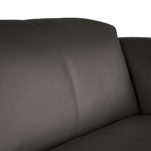 Ecksofa HUDSON mit XL-Longchair Echtleder Neka: Grau - Longchair davorstehend links