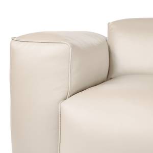 Ecksofa HUDSON mit XL-Longchair Echtleder Neka: Hellgrau - Longchair davorstehend rechts