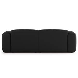 Ecksofa HUDSON mit XL-Longchair Echtleder Neka: Schwarz - Longchair davorstehend rechts