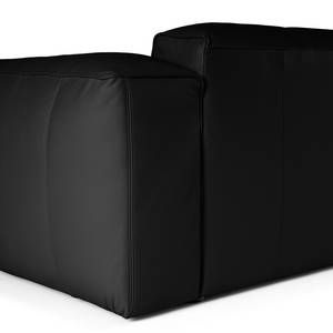 Ecksofa HUDSON mit XL-Longchair Echtleder Neka: Schwarz - Longchair davorstehend rechts