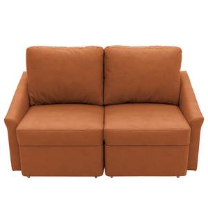 Boxspring-Schlafsofa Befasy Antiklederlook - Kunstleder Jami: Cognac