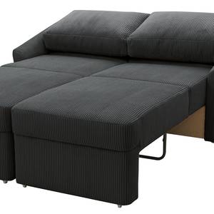 Boxspring-Schlafsofa Befasy Cordstoff Leanca: Anthrazit