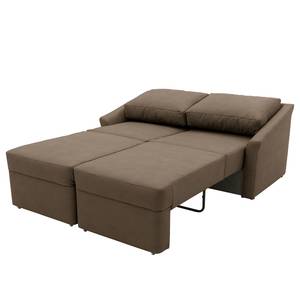 Boxspring-Schlafsofa Befasy Antiklederlook - Kunstleder Jami: Braun