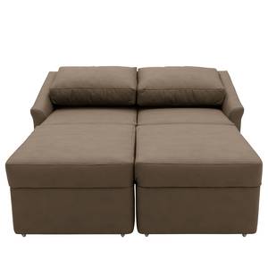 Boxspring-Schlafsofa Befasy Antiklederlook - Kunstleder Jami: Braun