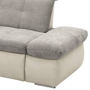 Ecksofa Lemley Webstoff / Kunstleder - Kunstleder Jami / Webstoff Floricia: Grau - Longchair davorstehend links