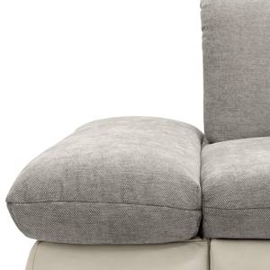 Ecksofa Lemley Webstoff / Kunstleder - Kunstleder Jami / Webstoff Floricia: Grau - Longchair davorstehend rechts - Mit Schlaffunktion