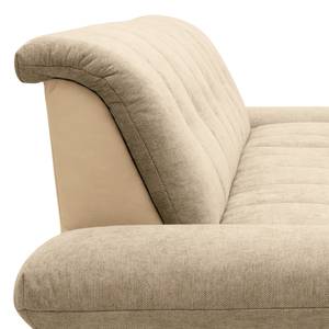 Ecksofa Lemley Webstoff / Kunstleder - Kunstleder Jami / Webstoff Floricia: Beige / Sand - Longchair davorstehend rechts - Ohne Schlaffunktion