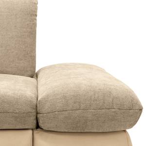 Ecksofa Lemley Webstoff / Kunstleder - Kunstleder Jami / Webstoff Floricia: Beige / Sand - Longchair davorstehend links - Mit Schlaffunktion