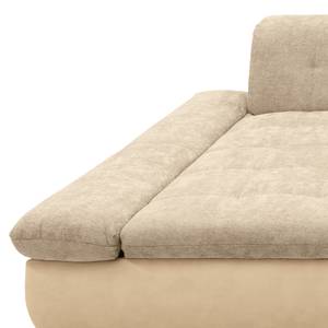 Ecksofa Lemley Webstoff / Kunstleder - Kunstleder Jami / Webstoff Floricia: Beige / Sand - Longchair davorstehend links - Ohne Schlaffunktion