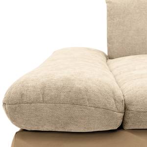 Ecksofa Lemley Webstoff / Kunstleder - Kunstleder Jami / Webstoff Floricia: Beige / Sand - Longchair davorstehend links - Ohne Schlaffunktion