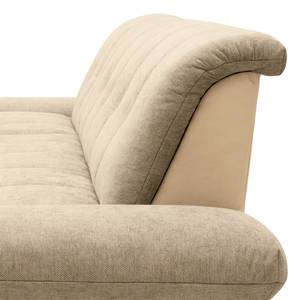 Ecksofa Lemley Webstoff / Kunstleder - Kunstleder Jami / Webstoff Floricia: Beige / Sand - Longchair davorstehend links - Ohne Schlaffunktion