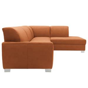 Ecksofa Bollon Antiklederlook - Kunstleder Jami: Cognac - Ottomane davorstehend rechts