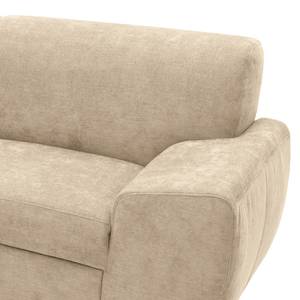 Ecksofa Bollon Webstoff Floricia: Sand - Ottomane davorstehend links - Mit Schlaffunktion