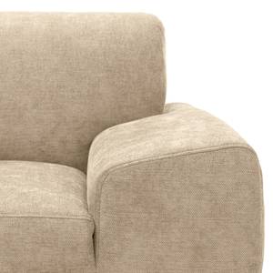 Ecksofa Bollon Webstoff Floricia: Sand - Ottomane davorstehend links - Mit Schlaffunktion