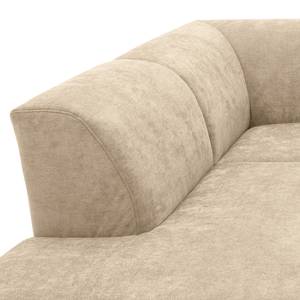 Ecksofa Bollon Webstoff Floricia: Sand - Ottomane davorstehend links - Mit Schlaffunktion