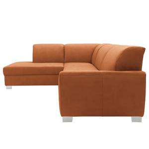 Ecksofa Bollon Antiklederlook - Kunstleder Jami: Cognac - Ottomane davorstehend links - Ohne Schlaffunktion