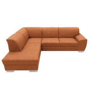 Ecksofa Bollon Antiklederlook - Kunstleder Jami: Cognac - Ottomane davorstehend links - Ohne Schlaffunktion