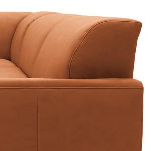 Ecksofa Bollon Antiklederlook - Kunstleder Jami: Cognac - Ottomane davorstehend links - Ohne Schlaffunktion