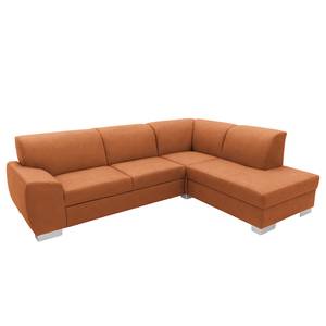 Ecksofa Bollon Antiklederlook - Kunstleder Jami: Cognac - Ottomane davorstehend rechts - Mit Schlaffunktion