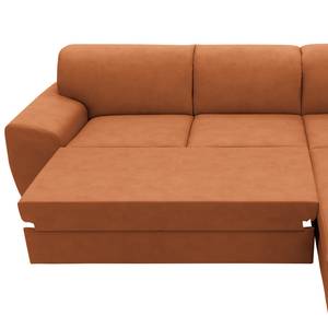 Ecksofa Bollon Antiklederlook - Kunstleder Jami: Cognac - Ottomane davorstehend rechts - Mit Schlaffunktion