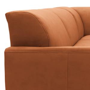 Ecksofa Bollon Antiklederlook - Kunstleder Jami: Cognac - Ottomane davorstehend rechts - Mit Schlaffunktion