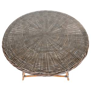 Gartentisch Larisa Rattan / Glas - Kubu / Grau